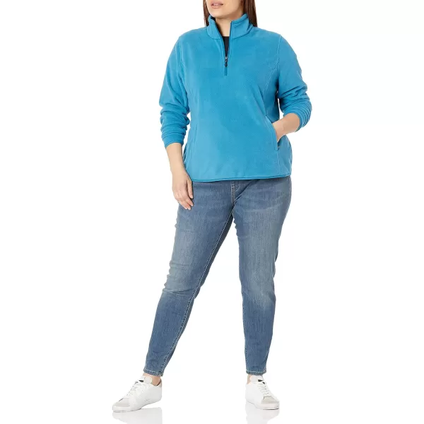 Amazon Essentials Womens ClassicFit LongSleeve QuarterZip Polar Fleece Pullover Jacket Available in Plus SizePolyester Teal Blue