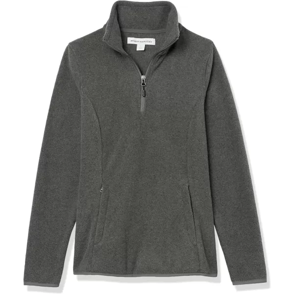 Amazon Essentials Womens ClassicFit LongSleeve QuarterZip Polar Fleece Pullover Jacket Available in Plus SizeRecycled Polyester Charcoal Heather