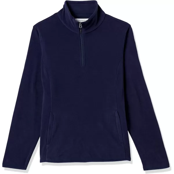 Amazon Essentials Womens ClassicFit LongSleeve QuarterZip Polar Fleece Pullover Jacket Available in Plus SizeRecycled Polyester Navy