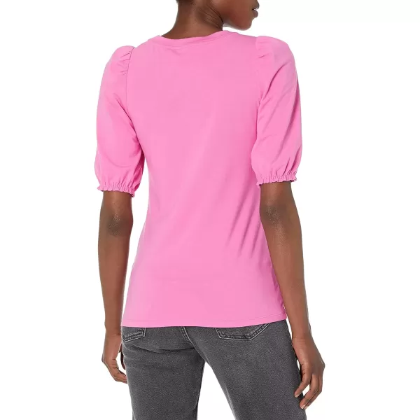 Amazon Essentials Womens ClassicFit Puff ShortSleeve Crewneck TShirtBright Pink