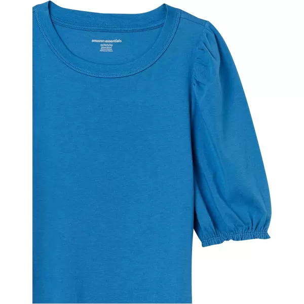 Amazon Essentials Womens ClassicFit Puff ShortSleeve Crewneck TShirtMedium Blue