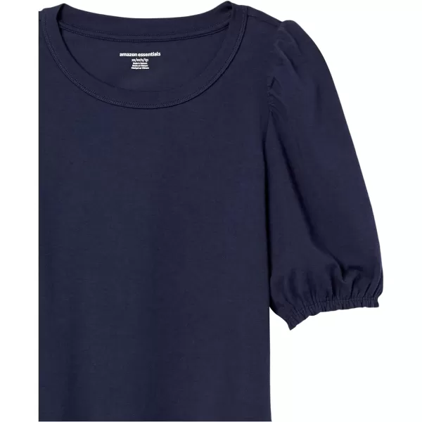 Amazon Essentials Womens ClassicFit Puff ShortSleeve Crewneck TShirtNavy