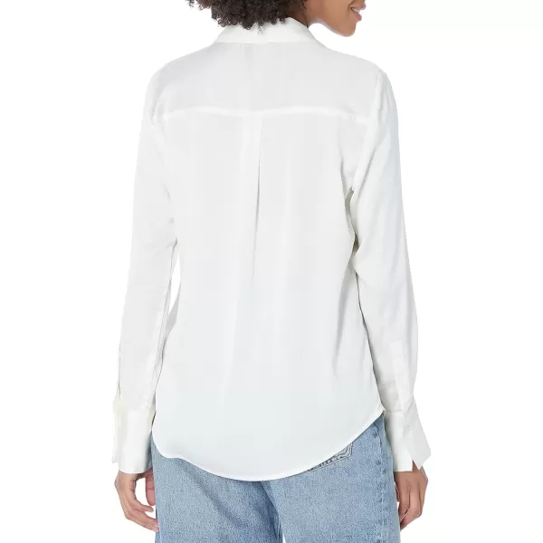 Amazon Essentials Womens ClassicFit Satin Button Down Blouse Available in Plus SizeEggshell White