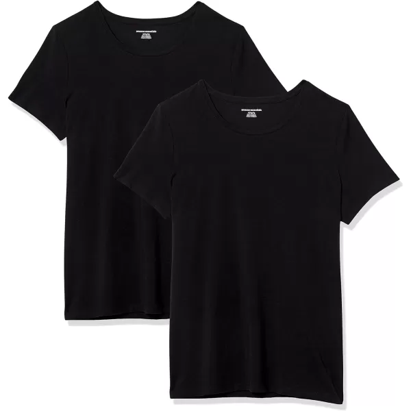 Amazon Essentials Womens ClassicFit ShortSleeve Crewneck TShirt Multipacks2 Black