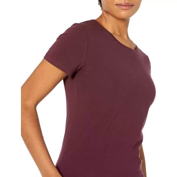 Amazon Essentials Womens ClassicFit ShortSleeve Crewneck TShirt Multipacks2 BurgundyNavy