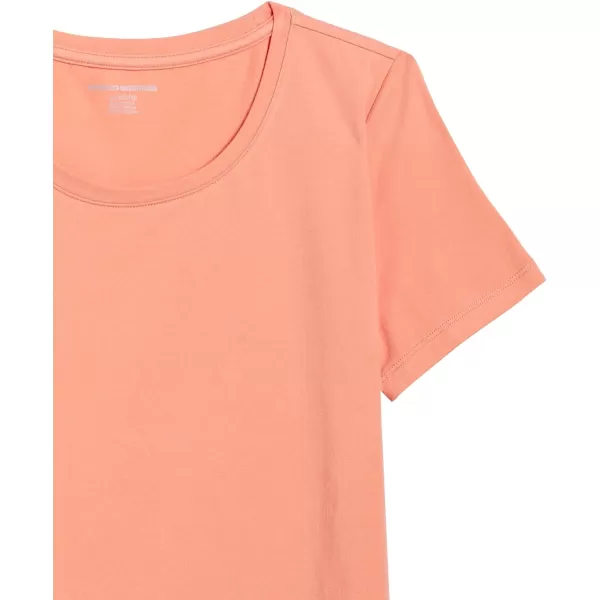 Amazon Essentials Womens ClassicFit ShortSleeve Crewneck TShirt Multipacks2 Coral OrangeGolden Yellow