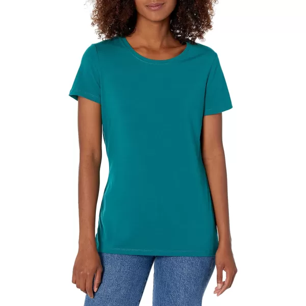 Amazon Essentials Womens ClassicFit ShortSleeve Crewneck TShirt Multipacks2 Dark GreenNavy