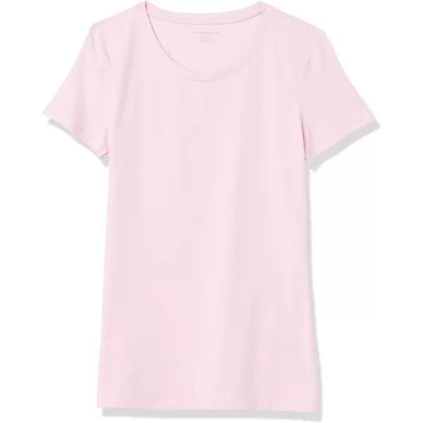 Amazon Essentials Womens ClassicFit ShortSleeve Crewneck TShirt Multipacks2 GreenLight Pink