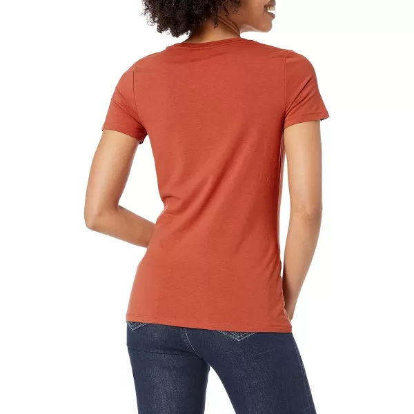 Amazon Essentials Womens ClassicFit ShortSleeve Crewneck TShirt Multipacks2 Light PinkTerracotta