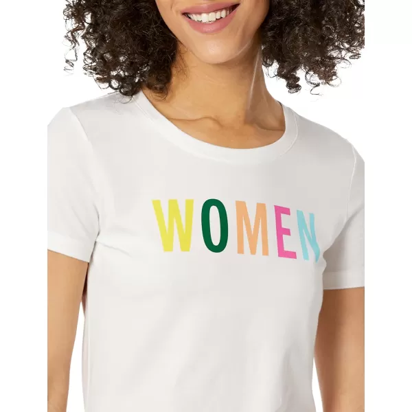 Amazon Essentials Womens ClassicFit ShortSleeve Crewneck TShirt Multipacks2 StripeText Print