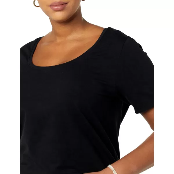 Amazon Essentials Womens ClassicFit ShortSleeve Scoop Neck TShirt Available in Plus Size Pack of 2BlackLavender