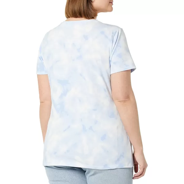 Amazon Essentials Womens ClassicFit ShortSleeve Scoop Neck TShirt Available in Plus Size Pack of 2NavyWhite Tie Dye