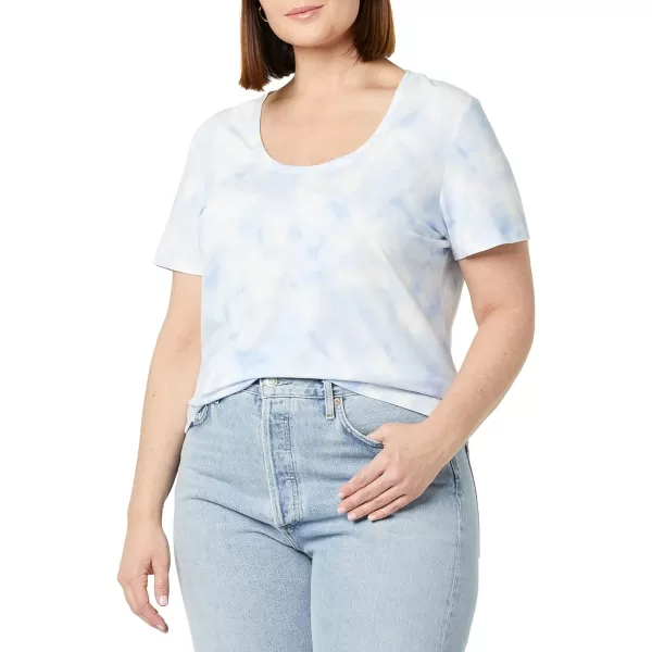 Amazon Essentials Womens ClassicFit ShortSleeve Scoop Neck TShirt Available in Plus Size Pack of 2NavyWhite Tie Dye