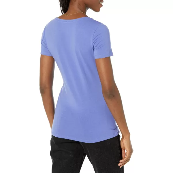 Amazon Essentials Womens ClassicFit ShortSleeve VNeck TShirt Multipacks2 Purple BlueWhite