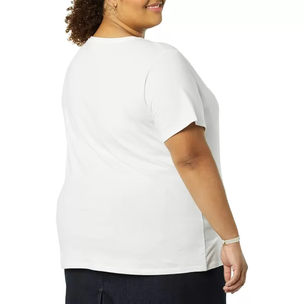 Amazon Essentials Womens ClassicFit ShortSleeve VNeck TShirt Multipacks2 White