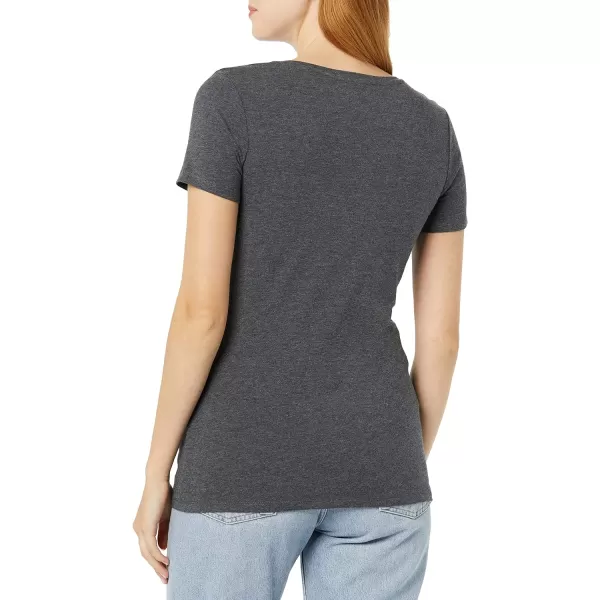 Amazon Essentials Womens ClassicFit ShortSleeve VNeck TShirt Multipacks4 WhiteCharcoal HeatherNavy