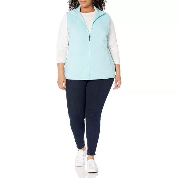 Amazon Essentials Womens ClassicFit Sleeveless Polar Soft Fleece Vest Available in Plus SizePolyester Aqua Blue