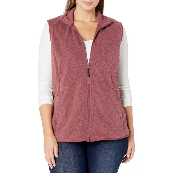 Amazon Essentials Womens ClassicFit Sleeveless Polar Soft Fleece Vest Available in Plus SizePolyester Burgundy Heather