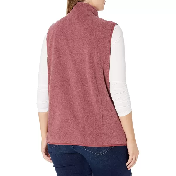 Amazon Essentials Womens ClassicFit Sleeveless Polar Soft Fleece Vest Available in Plus SizePolyester Burgundy Heather