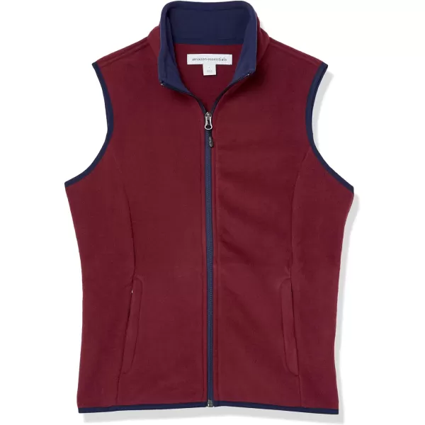 Amazon Essentials Womens ClassicFit Sleeveless Polar Soft Fleece Vest Available in Plus SizePolyester BurgundyNavy