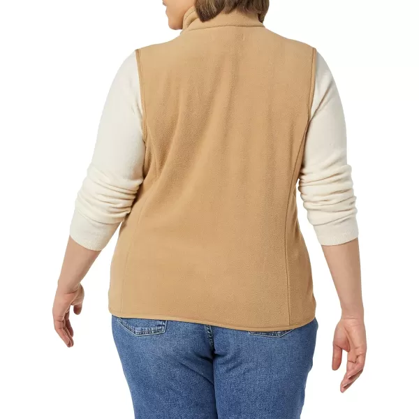 Amazon Essentials Womens ClassicFit Sleeveless Polar Soft Fleece Vest Available in Plus SizePolyester Camel