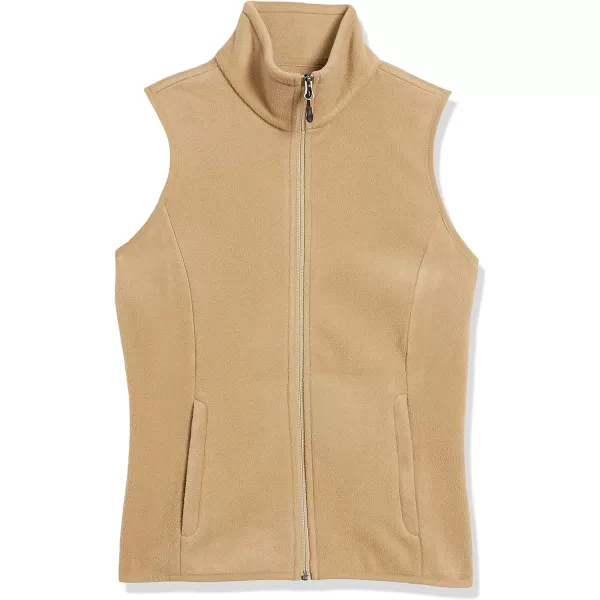 Amazon Essentials Womens ClassicFit Sleeveless Polar Soft Fleece Vest Available in Plus SizePolyester Camel