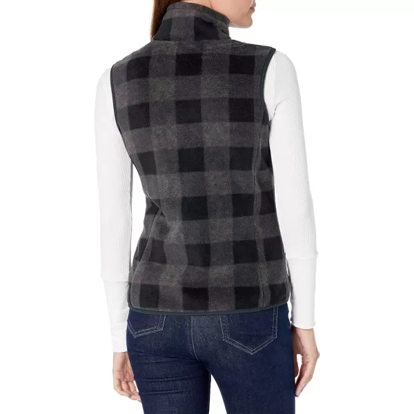 Amazon Essentials Womens ClassicFit Sleeveless Polar Soft Fleece Vest Available in Plus SizePolyester Charcoal Buffalo Plaid