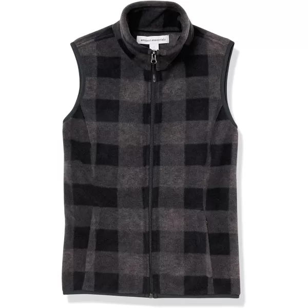 Amazon Essentials Womens ClassicFit Sleeveless Polar Soft Fleece Vest Available in Plus SizePolyester Charcoal Buffalo Plaid