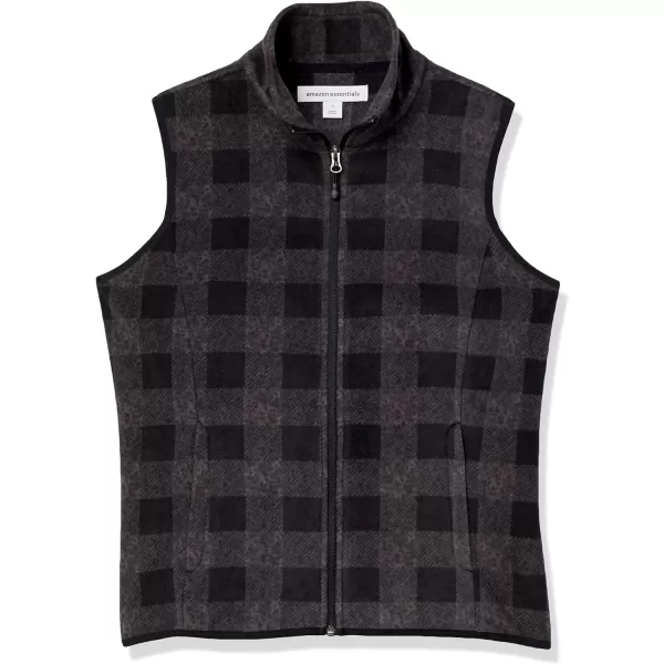 Amazon Essentials Womens ClassicFit Sleeveless Polar Soft Fleece Vest Available in Plus SizePolyester Charcoal Buffalo Plaid