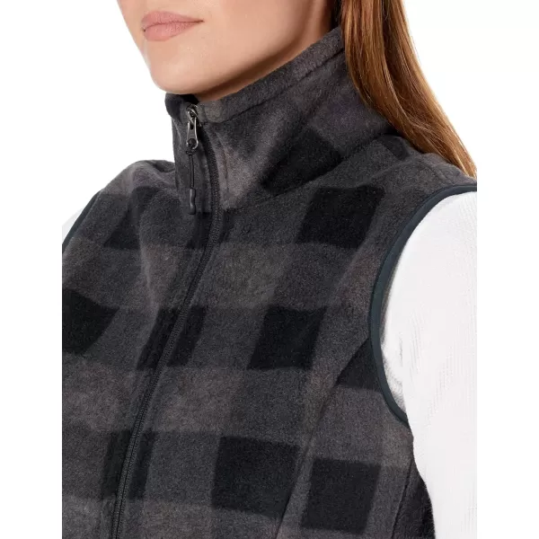 Amazon Essentials Womens ClassicFit Sleeveless Polar Soft Fleece Vest Available in Plus SizePolyester Charcoal Buffalo Plaid