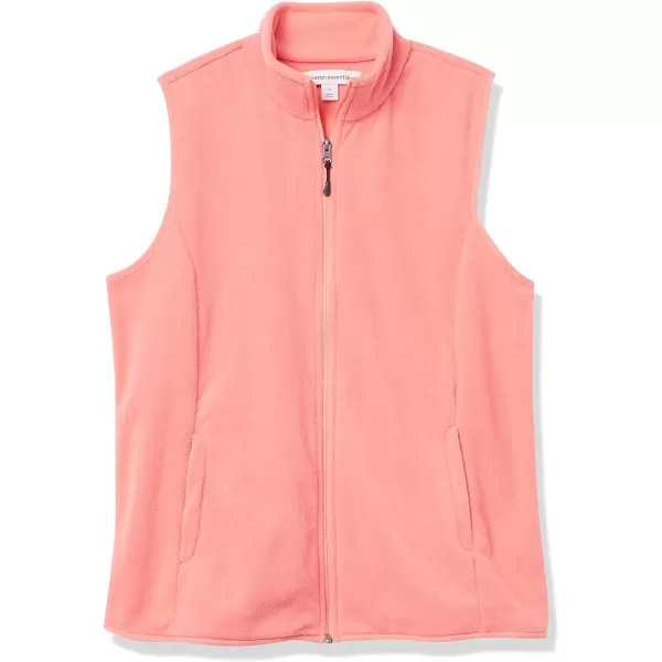 Amazon Essentials Womens ClassicFit Sleeveless Polar Soft Fleece Vest Available in Plus SizePolyester Coral Pink