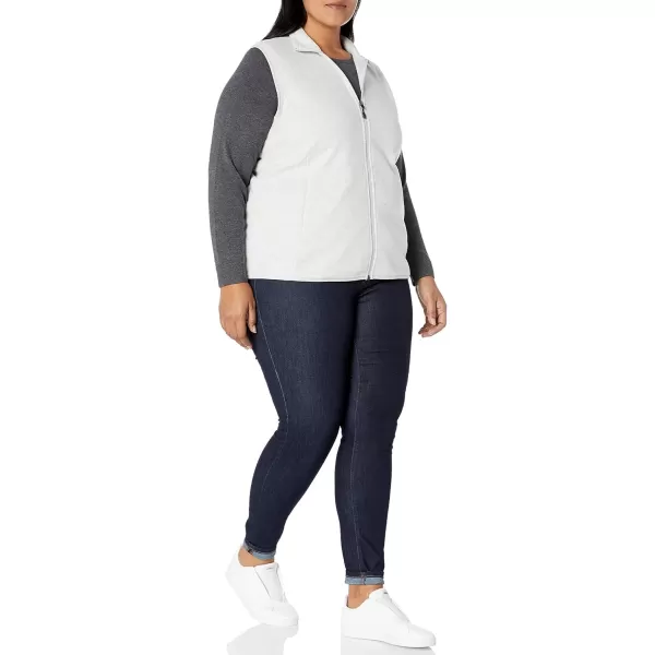 Amazon Essentials Womens ClassicFit Sleeveless Polar Soft Fleece Vest Available in Plus SizePolyester Light Grey Heather