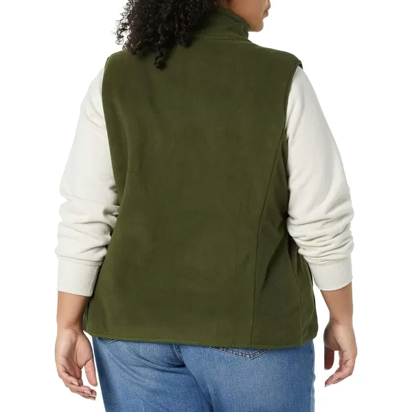 Amazon Essentials Womens ClassicFit Sleeveless Polar Soft Fleece Vest Available in Plus SizePolyester Olive