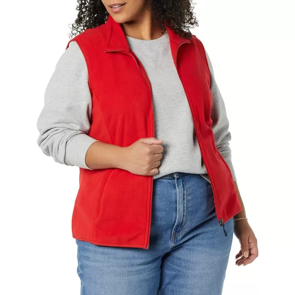 Amazon Essentials Womens ClassicFit Sleeveless Polar Soft Fleece Vest Available in Plus SizePolyester Red