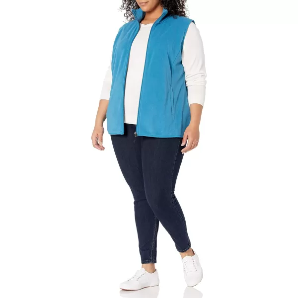 Amazon Essentials Womens ClassicFit Sleeveless Polar Soft Fleece Vest Available in Plus SizePolyester Teal Blue