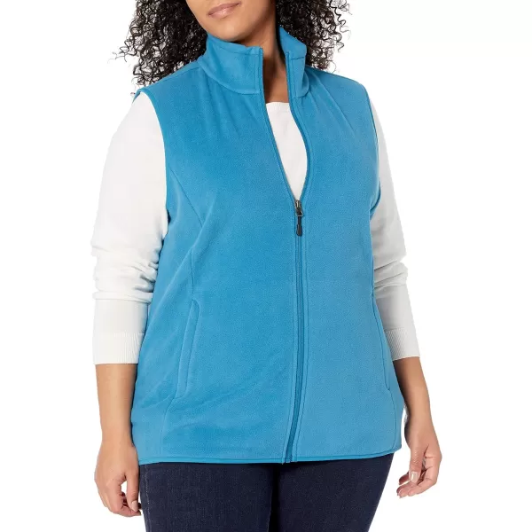 Amazon Essentials Womens ClassicFit Sleeveless Polar Soft Fleece Vest Available in Plus SizePolyester Teal Blue