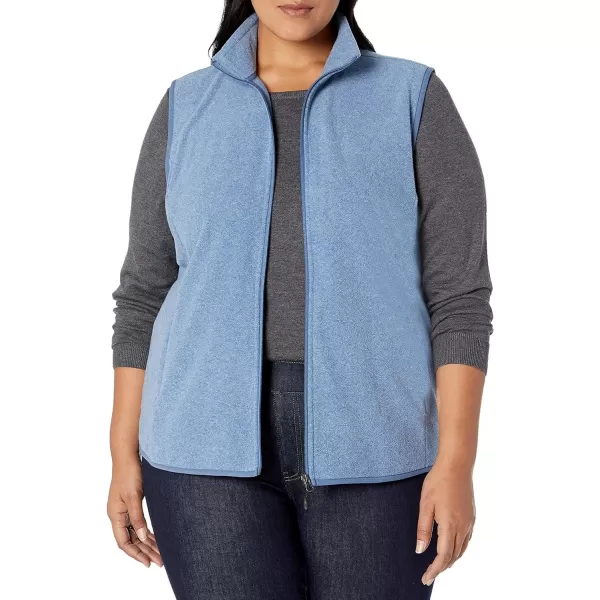 Amazon Essentials Womens ClassicFit Sleeveless Polar Soft Fleece Vest Available in Plus SizeRecycled Polyester Blue Heather