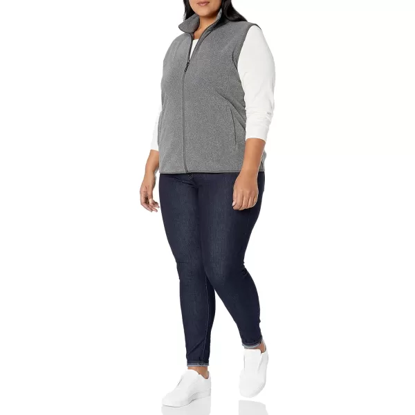 Amazon Essentials Womens ClassicFit Sleeveless Polar Soft Fleece Vest Available in Plus SizeRecycled Polyester Charcoal Heather