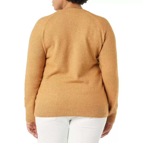 Amazon Essentials Womens ClassicFit Soft Touch LongSleeve Crewneck Sweater Available in Plus SizeCamel Heather