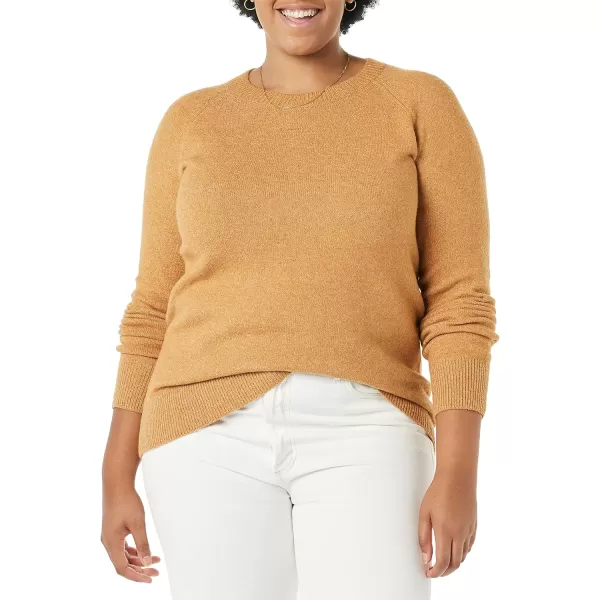 Amazon Essentials Womens ClassicFit Soft Touch LongSleeve Crewneck Sweater Available in Plus SizeCamel Heather