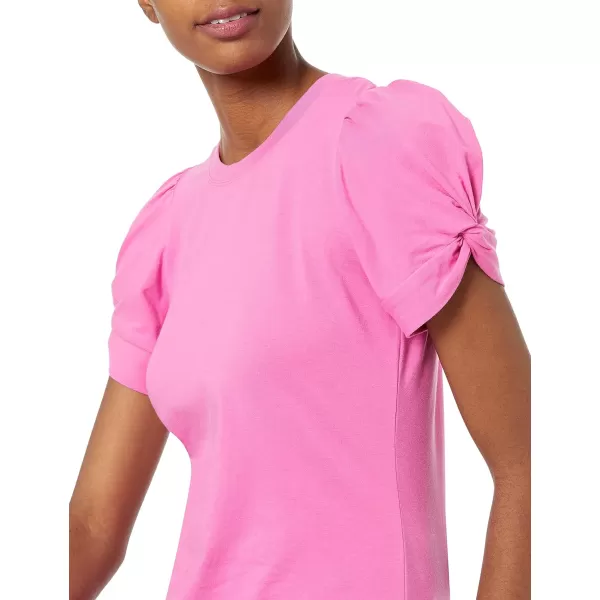 Amazon Essentials Womens ClassicFit Twist Sleeve Crewneck TShirtBright Pink