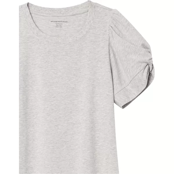 Amazon Essentials Womens ClassicFit Twist Sleeve Crewneck TShirtLight Grey Heather