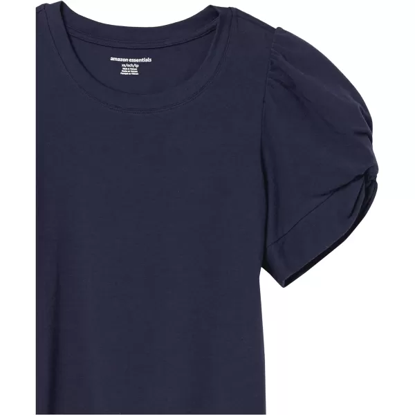 Amazon Essentials Womens ClassicFit Twist Sleeve Crewneck TShirtNavy