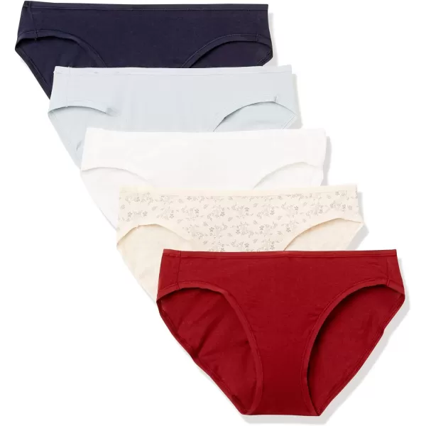 Amazon Essentials Womens Cotton Bikini Brief Underwear Available in Plus Size Multipacks10 WarmMixed Print