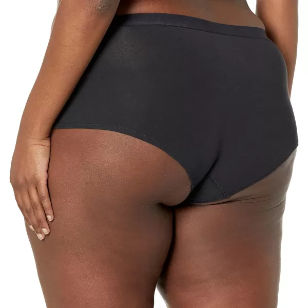 Amazon Essentials Womens Cotton Boyshort Underwear Available in Plus Size Pack of 5Black