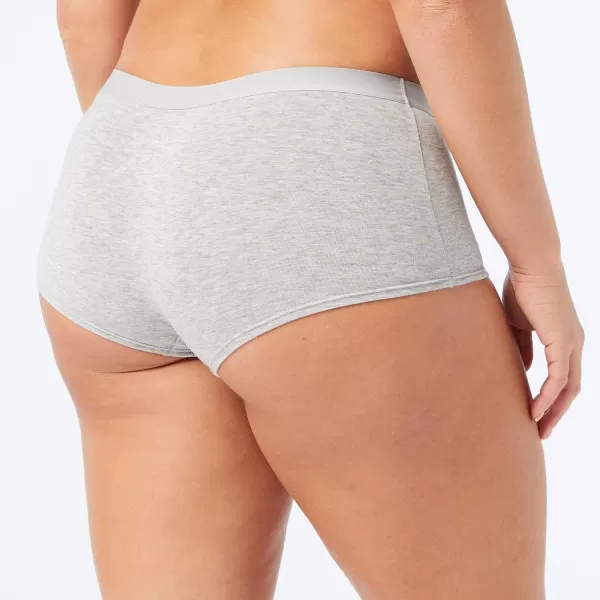 Amazon Essentials Womens Cotton Boyshort Underwear Available in Plus Size Pack of 5Neutral