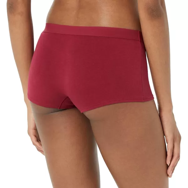 Amazon Essentials Womens Cotton Boyshort Underwear Available in Plus Size Pack of 5Warm Tones
