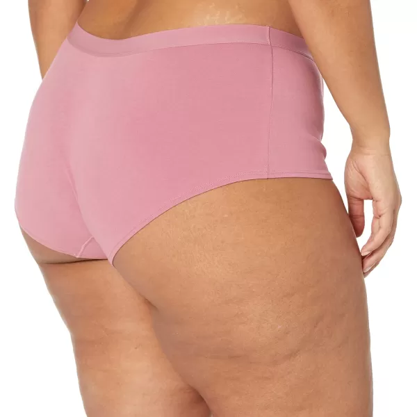 Amazon Essentials Womens Cotton Boyshort Underwear Available in Plus Size Pack of 5Warm Tones