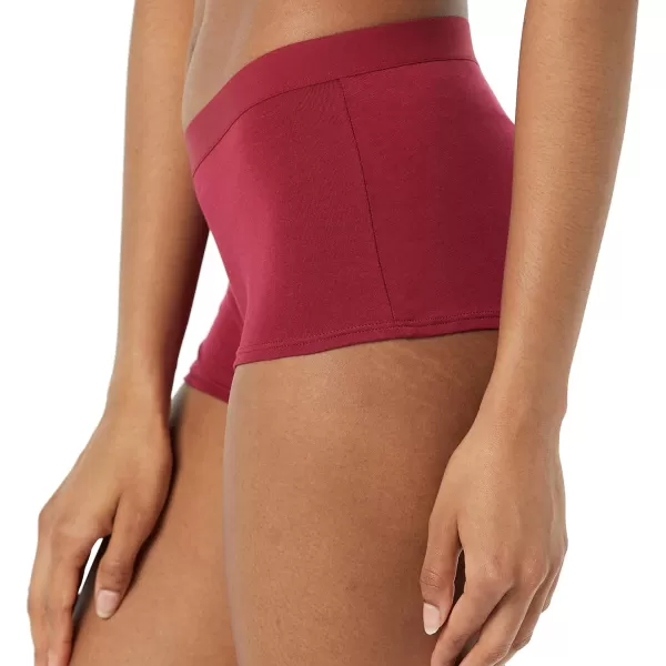 Amazon Essentials Womens Cotton Boyshort Underwear Available in Plus Size Pack of 5Warm Tones