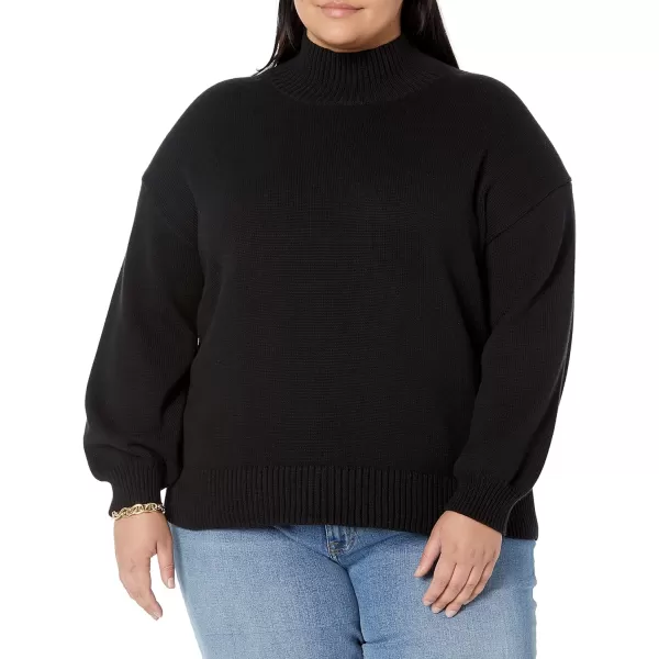 Amazon Essentials Womens Cotton FunnelNeck Sweater Available in Plus SizeBlack